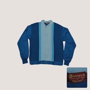 Vintage 70s Harvey's Menswear Paneled Knit Leisure Shirt M